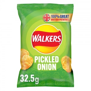 Walkers Pickled Onion Crisps 32.5g (32 Pack)