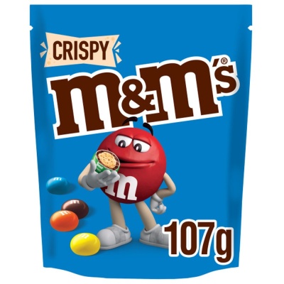 M&M'S Crispy Milk Chocolate Bites Pouch Bag 107G (12 Pack)