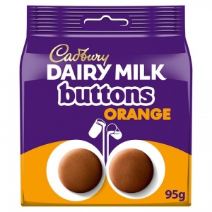 Cadbury Dairy Milk Orange Buttons Chocolate Bag 95g (10 Pack)