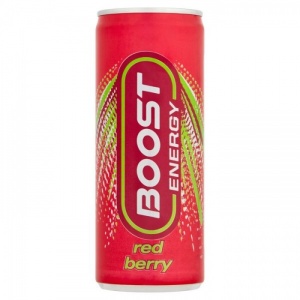 Boost Red Berry Energy Can 250ml (24 Pack)