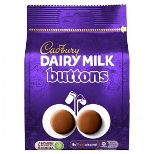Cadbury Dairy Milk Buttons Chocolate Bag 119g (10 Pack)