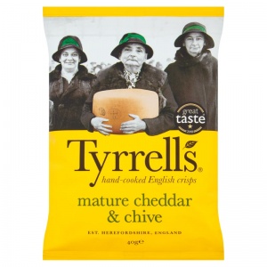 Tyrrell's Mature Cheddar & Chive Crisps 40g (24 Pack)
