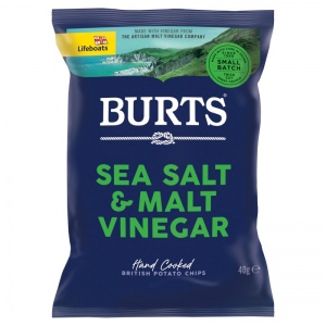 Burts Sea Salt And Malted Vinegar Crisps 40g (20 Pack)