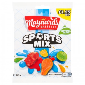 Maynards Bassetts Sports Mix 165g (12 Pack) Price Marked £1.25