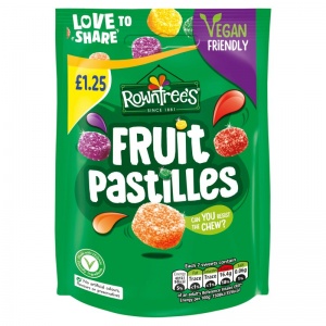 Rowntrees Fruit Pastilles 114g Pouch (10 Pack) Price Marked £1.25