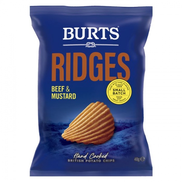 Burts Ridges Beef & Mustard 40g (20 Pack)
