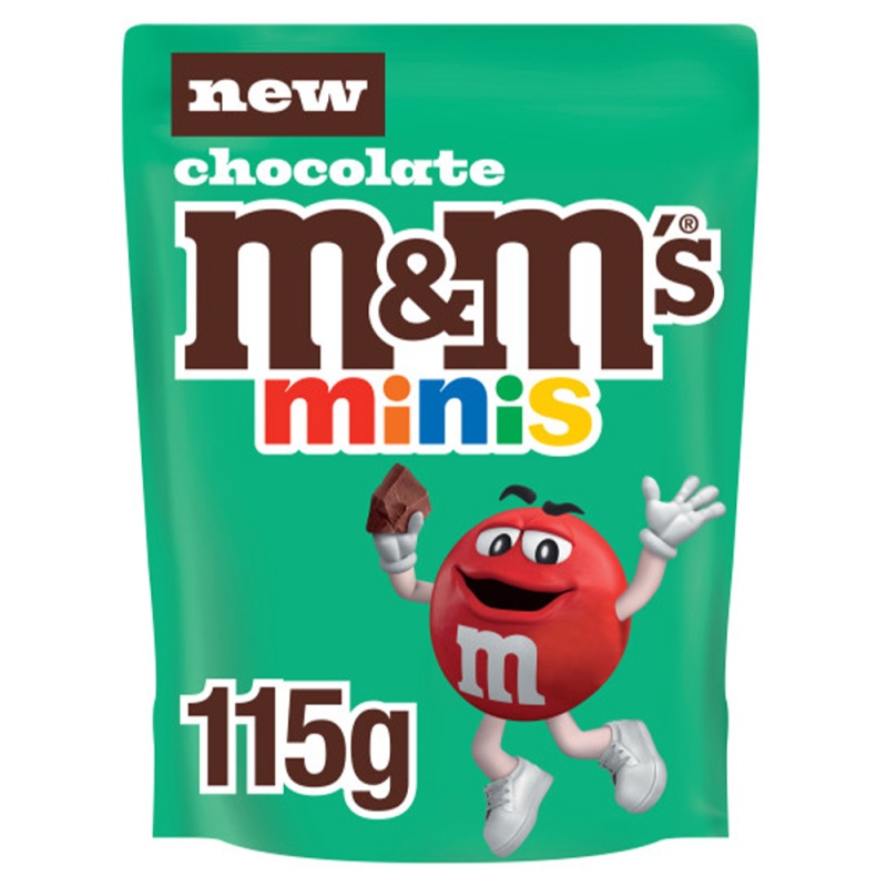 M&M Minis Chocolate Bites Pouch Bag 115G (12 Pack)