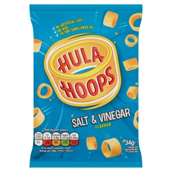 Hula Hoops Salt & Vinegar 34g (32 Pack)