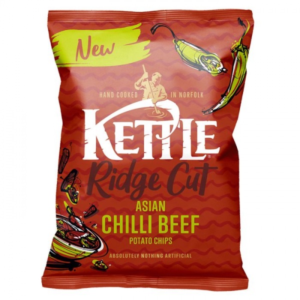 Kettle Asian Chilli Beef Ridge Crisps 40g (18 Pack)