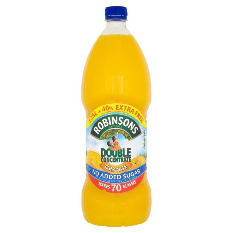 Robinsons Orange NAS Double Concentrate Squash 1.75 Litres (2 Pack)