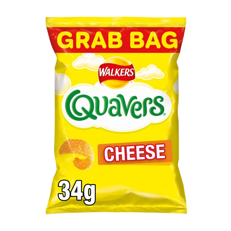 Walkers Quavers Cheese Crisps Grab Bag 34g (30 Pack)